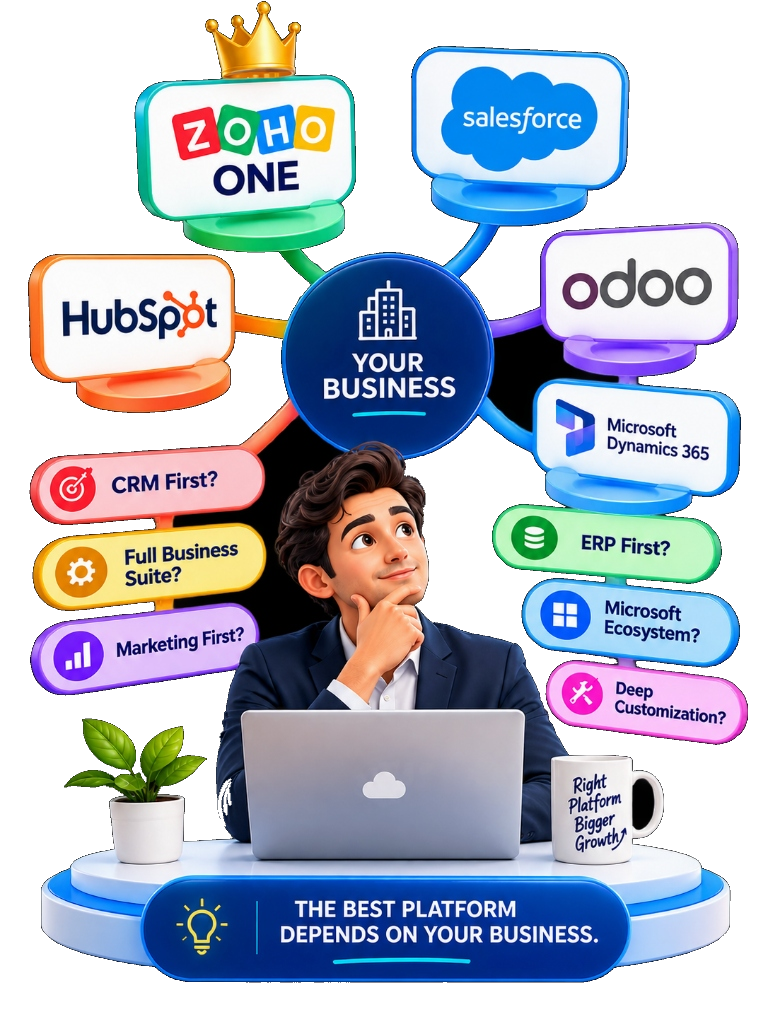 Zoho One vs Competitors - Salesforce, HubSpot, Odoo & Microsoft Dynamics 365